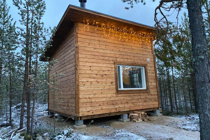 a house covered in snow