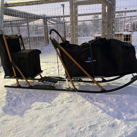 a building covered in snow