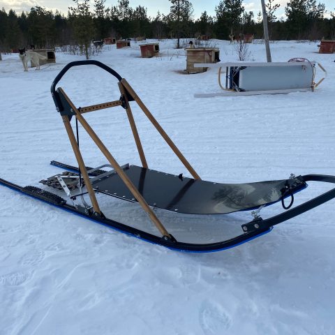 a boat that is sitting in the snow