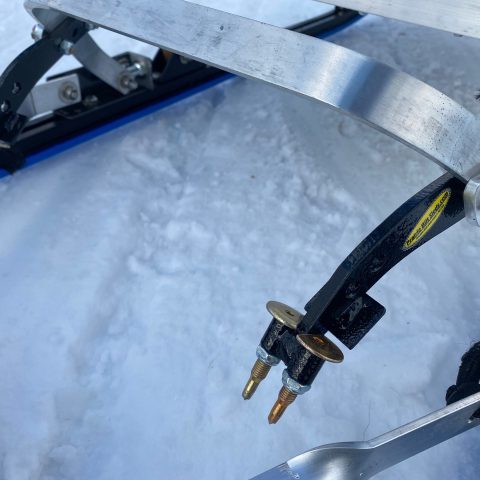 a pair of skis in the snow